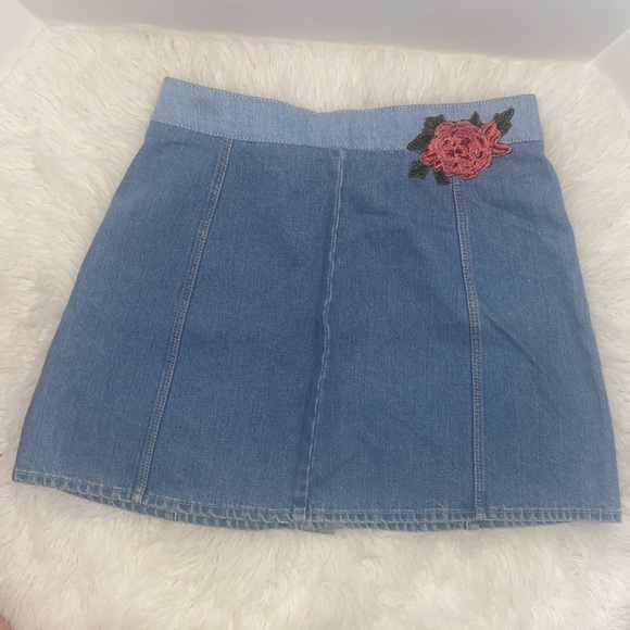 Zara “I am Denim” 2 Tone Jean Skirt Rose Medium - Picture 9 of 9